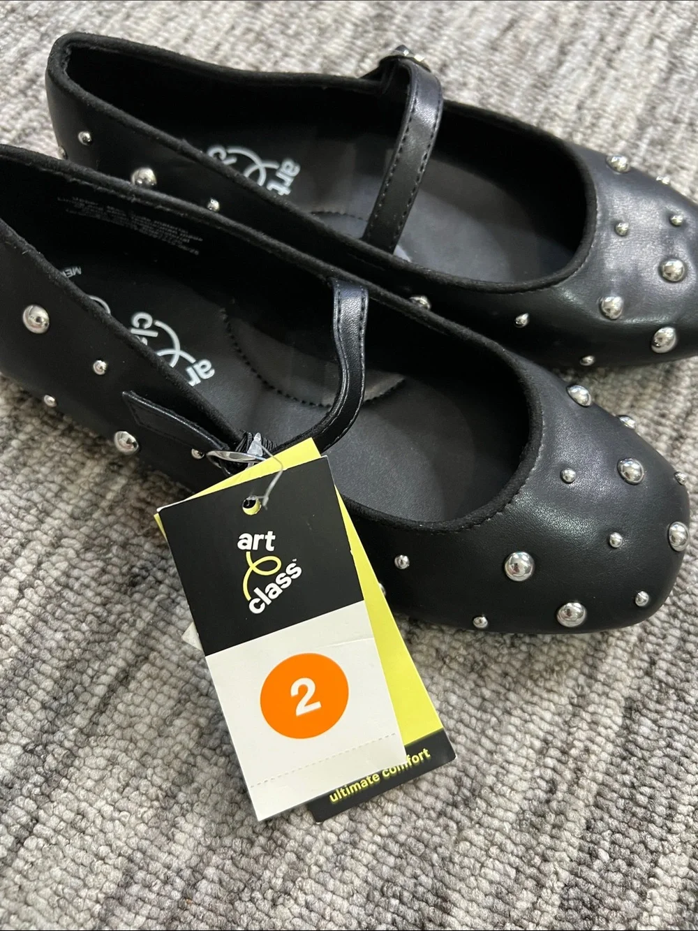 Art Class Girls' Madison Studded Ballet Flats Size 2
